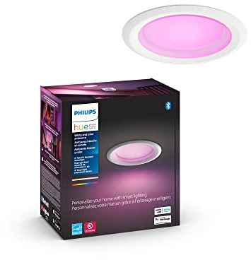 Philips Hue Smart Retrofit Recessed Lighting 4 inch - White & Color Ambiance Color-Changing Light - 850 Lumen - Control with Hue App - Compatible with Alexa, Google Assistant & Apple Homekit - 1 Pack