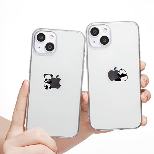 Yoedge 2 Stück Durchsichtig Hülle für iPhone 13 / iPhone 14 6,1, Transparent Handyhülle mit Aesthetic Motiv Mode Chic Muster, Ultra Dünn Weich Klar Silikon TPU Stoßfeste Bumper Schutzhülle, Panda