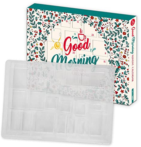 itenga Adventskalender Frühstück GOOD Morning - Rohling ungefüllt zum Selberfüllen -Adventskalender Hülle - 50x35x4,6cm