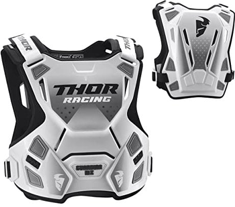 Thor Kinder Guardian MX Roost Deflector Motocross Brustpanzer weiss schwarz S-M
