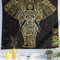 Berkin Arts Decor Wandteppich zum Aufhängen, Hintergrund aus hochwertigem Polyesterstoff Maximalismus Verziertes galaktisches Gold Farbige Elefanten-Tierkunst 130 x 150 CM