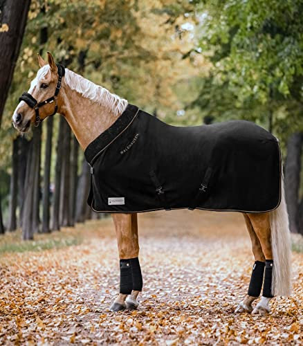 WALDHAUSEN Fleecedecke modern rosé, schwarz/Gold, 135cm