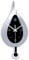 GFFTYX 20.4 Inch Large Silent Modern Decoration Wall Clock with Pendulum Arabic Numerals Water Drop Battery Operation for Home Living Room Bedroom (Silver + Black)
