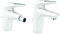 Grohe 33565LS3 Eurostyle New Miscelatore Monocomando per Bidet, Leva Aperta, Bianco Luna, Taglia S & 33558LS3 Eurostyle New Miscelatore Monocomando per Lavabo, Leva Aperta, Taglia S, Bianco
