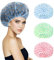 Pack of 6 Shower Caps, Women's Shower Cap, Women's Waterproof Shower Cap, Shower Caps, Elastic Plastic Shower Cap for Women, Shower, Make-Up, Spa, Salon, Travel, Hotel (Blue, Green, Pink)