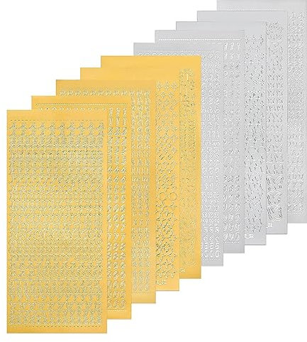 Buchstaben Zahlen Aufkleber, Alphabet Aufkleber Glitzer Selbstklebende Buchstaben Nummern Aufkleber, 5 Stile Mini Dekorative Aufkleber für DIY Handwerk Scrapbooking Kerzen (A)