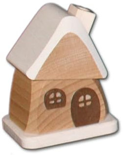 Holzwaren Egermann kleines Räucherhaus aus Holz - Hübsches Rauchhaus in der Farbe: Natur - Maße: ca. 9 x 6 x 7 cm - Made in Germany