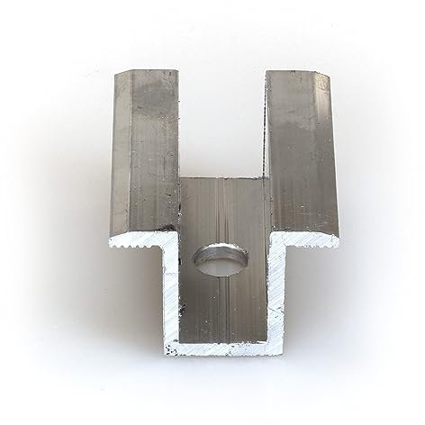 NAKA 30x Alu-Mittelklemme PV Solarpanelen Aluminium Silber Photovoltaik-Klemme für Montageschiene Modulhöhe 35mm Solarmodul Zubehör Montage von Aluminiumprofilen 50mm