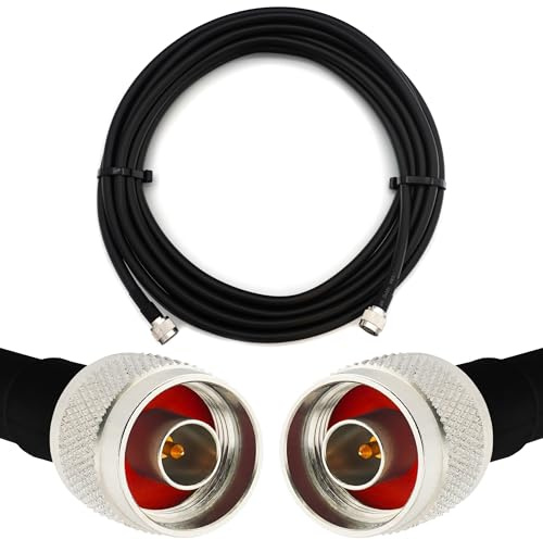 RANGEFUL 10m N Stecker auf N Stecker Koaxialkabel — Vollkupfer HF400 Flexibles Verlängerungskoax 50 Ohm (LMR400 UF UltraFlex Äquivalent) — für WiFi LTE GSM 4G 5G 6G Mobile WLAN Router Antenne