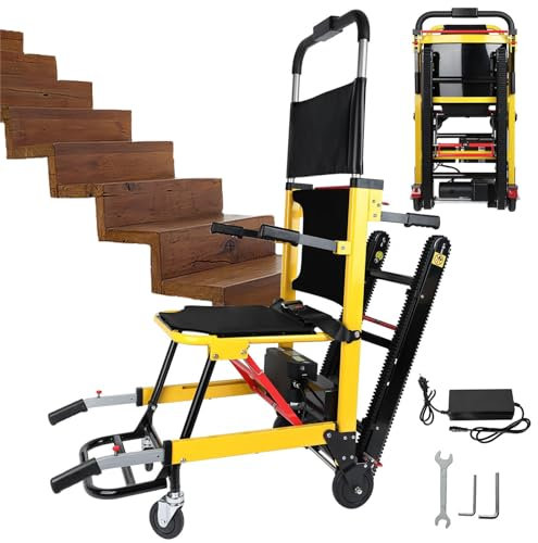 Elektrischer Rollstuhl Zum Treppensteigen, Leicht – Faltbar, Raupen-Treppensteigwerkzeug, Mit Smart Panel/StoßDäMpfenden Reifen, Belastung: 165 Kg, FüR Behinderte Und äLtere Menschen
