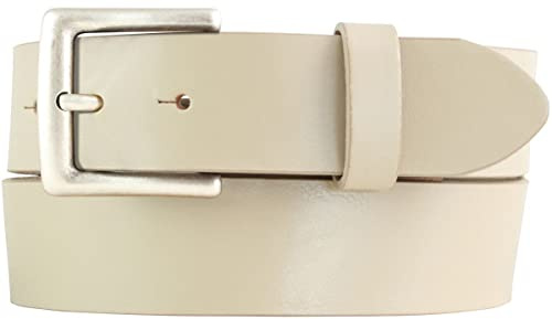 BELTINGER Jeansgürtel aus Vollrindleder mit altsilberner Gürtelschließe 4 cm | Jeans-Gürtel für Damen Herren 40mm | Leder-Gürtel