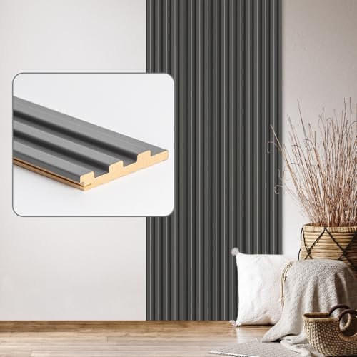 Wandpaneele & Deckenpaneele Desiwa 14er-Set in Dunkelgrau 10,7x252 cm Akustikpaneele Wandverkleidung MDF
