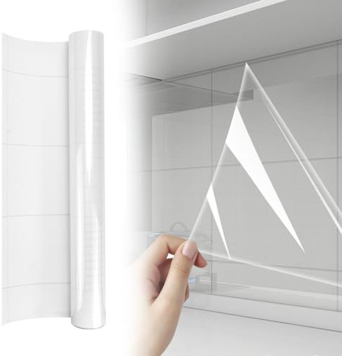 DTYGUIXE Transparent Klebefolie Möbel Wandschutzfolie Selbstklebend Folie Tapete Transparent Möbelfolie 40x700cm Durchsichtige Klebefolie Wasserdicht Schutzfolie Folie für Möbel Wände Esstische Küchen