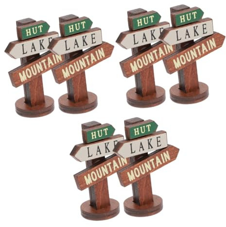 BESPORTBLE 6pièces Mini Panneau Bois Pour Décoration De Jardin Accessoires De Paysage Et Paysage Miniature