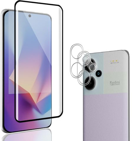 Jewloofa Protector de Pantalla Compatible con Xiaomi Redmi Note 13 Pro Plus/Pro + Cristal Templado [1 Piezas] y Protector de Lente cámara [2 Piezas], Vidrio Templado para Redmi Note 13 Pro Plus/Pro +