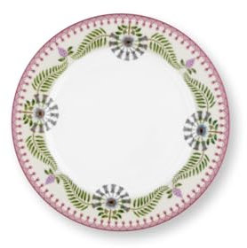 Pip Studio Lily&Lotus Frühstücksteller Weiss/lila 23cm