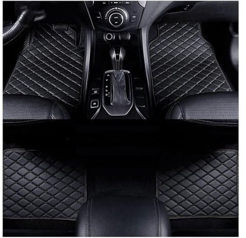 QWTYAFDD 4 Stück Leder Auto Fußmatten,für BMW 1 Series F20 F21 116i 118i 120i 2015-2019 Bodenmatten Allwetter Wasserdicht rutschfeste Teppich Zubehör für den Autoinnenraum,A All-Black