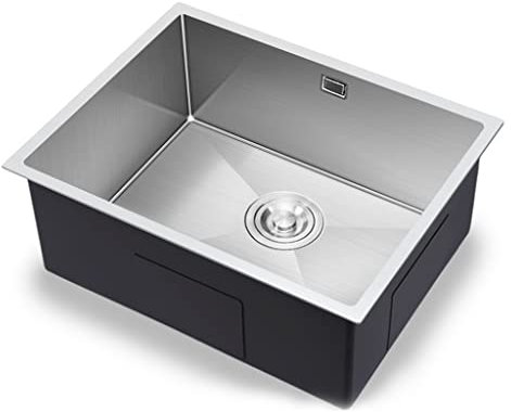 Spülbecken Aus Edelstahl Handgefertigte Spülbecken Versenkte Spülbecken Einbauspülen Unterbauwaschbecken Für Die Küche (Color : Silver(A), Size : 60 * 40 * 22cm)