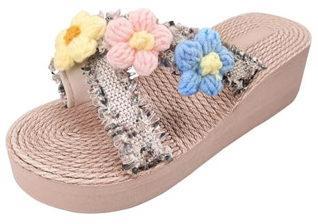 Memmyly Sandale Plateforme Femme Talon - Sandale Compensee Eté Sandales de Marche Sandales et Nu-Pieds Mules Confort Large Grande Taille Tong de Plage Tongs Mode