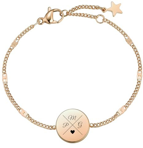 Personalisiertes Armband mit Gravur & Initialen – Einzigartiges Weihnachtsgeschenk für Damen, Mama, Tochter & Schwester | Namensarmband, Freundschaftsarmband in Silber, Gold & Roségold