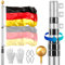 VEVOR 30ft Teleskop-Fahnenmast-Set, Robustes Fahnenmast-Set aus Aluminiumlegierung im Boden für draußen, 3 Anzeigemodi Fahnenmast mit professionellem Zubehör, deutsche Flagge, Silber