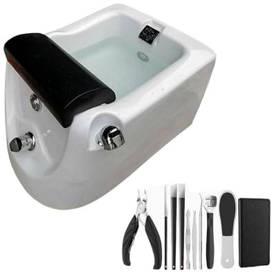 Acrylic Footbath Portable Foot Spa Bathtub Foot Baths & Spas Adjustable Temperature with Heat and Massage Pedicure Bowl Colorful Lamp for Home Spa Treatment (Color : with Water Pump)