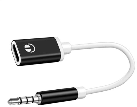 Generic Cable estéreo de coche tipo C a 3,5 mm, adaptador de auriculares tipo C a hembra de cabeza plana