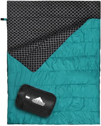 Baumwollflanell-Doppelschlafsack für Camping, Wandern oder Wandern. Queen Size 2 Person wasserdichte Schlafsack für Erwachsene oder Jugendliche. LKW, Zelt oder Schlafsack, Leichtgewicht