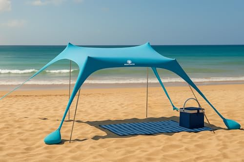 Beach Master Large Portable Canopy - Beach Tent Shade Shelter (210cm x 210cm)