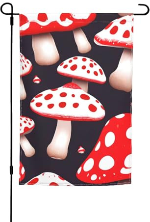 Bandiera rossa bianca e con funghi vari bandiera da giardino bandiera da esterno decorazione per cortile per veranda o prato