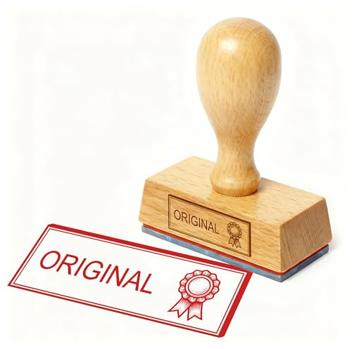 Dekolando Bürostempel ORIGINAL Urkunden-Rosette Stempel – Holzstempel 48x18 mm für Dokumente – Originalstempel, Echtheit – Büroartikel – Büro & Buchhaltung
