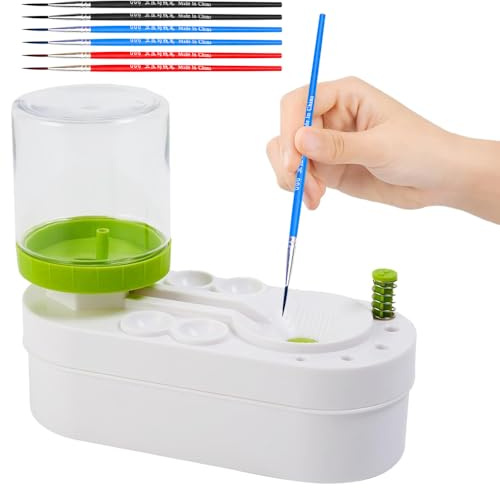 Pinselreiniger Bürstenspüler, 1 grün pinsel reiniger und 6 ölfarbpinsel