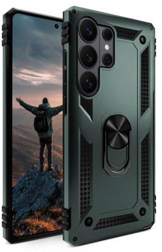 ONEFLOW für Samsung Galaxy S26 Ultra Hülle mit Handygriff Ständer, Outdoor Schutzhülle stoßfest Panzerhülle mit Kameraschutz, Handyhülle Hybrid TPU Case, Titan Cover, matt Grau