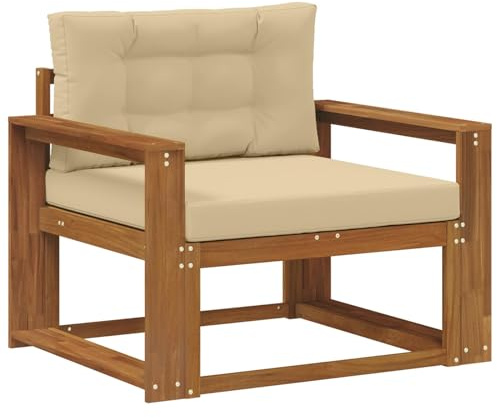 vidaXL Outdoor Mittelsofa Massivholz Akazie Natur, Akazienholz Mittelsofa, Langlebige Lounge für den Außenbereich, Modernes Terrassensitzmöbel, Stylische Garten-Couch, Wetterfeste Möbel