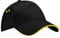 Beechfield Unisex B015CBLK-YEL Ultimate 5-Panel Sandwich Peak Cap - Black, One Size