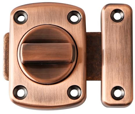 SAYAYO Bedroom Latch Rotate Bolt Gate Latch Ancient Red Finish, 55x56MM | Double-Sided Rotating Bolt Lock for Wooden Gates Bathroom Toilet Cabinet Garden Door