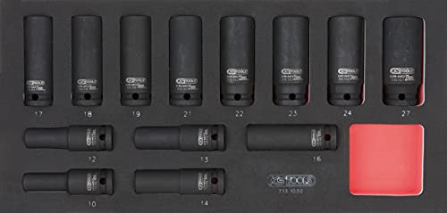 KS Tools 713.1032 - Module de douilles longues à chocs 1/2'' 12 pans - 13 pièces