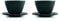 IBILI - Set 2 Tazas + 2 Platillos de hierro fundido, 0.12 litros, Interior esmaltado