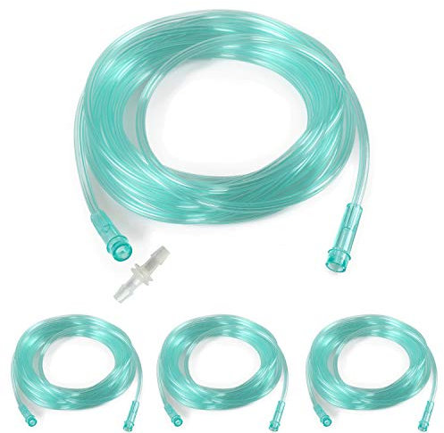 Tubos de suministro de oxígeno - Conector estándar - Tubos de oxígeno transparentes premium resistentes al aplastamiento - 5 m - con conector libre