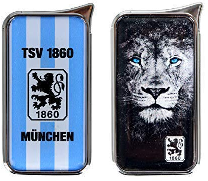 TSV 1860 München Feuerzeug Atomic Doming - offizieller Lizenzartikel (2er Set blau/weiß und Löwe)
