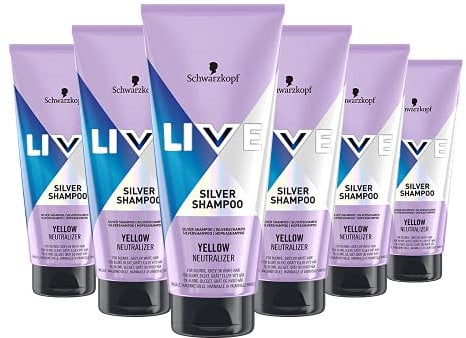 Champú Schwarzkopf LIVE Silver de 200 ml, paquete de 6