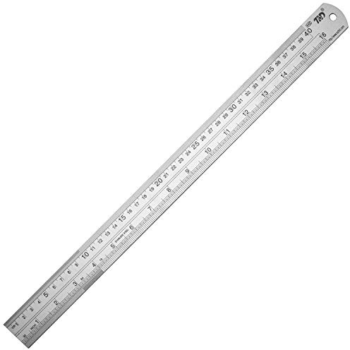 ZZTX Metal Ruler 16 Inches Stainless Steel 1 Pack