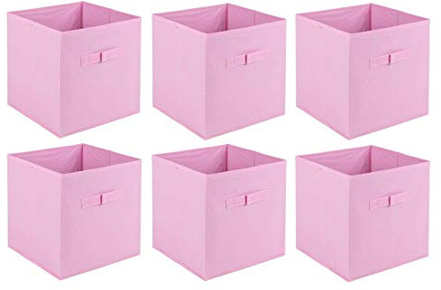 URBNLIVING Set of 6 Non-Woven Fabric Organiser Storage Boxes | Perfect for Organising Toys, Clothing, Books and Household Essentials with Fold-Flat Design and Multiple Colour Options