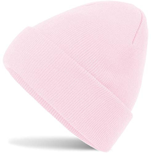 HatStar Wintermütze | Damen Beanie Mütze | Herren Feinstrick Beanie | für Frauen Männer Unisex | Cuffed Hats Weich & Warm (Pastel pink)