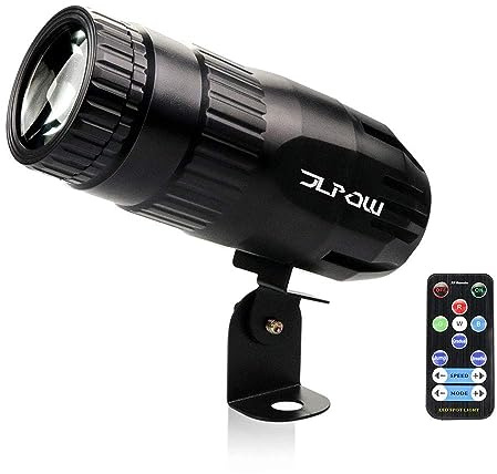 Pinspot Light with Remote| JLPOW Super Bright Mirror Ball Spotlight| Mini 15W RGBW LED Beam Spot lights Stage Effect Lighting| Best for DJ Disco Party Bar Club Show Wedding Children's Theater