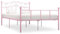 vidaXL Bettgestell Bett Metallbett Schlafzimmerbett Doppelbett Bettrahmen Schlafzimmermöbel Ehebett Lattenrost Rosa Metall 120x200cm