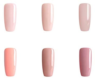 Bluesky Gel Polish Nude Set, 6 x 10ml, Pink Nude and Peach Shades | Six neutrals running from milky to warm beige, so there is a match for most skin tones and every office day.