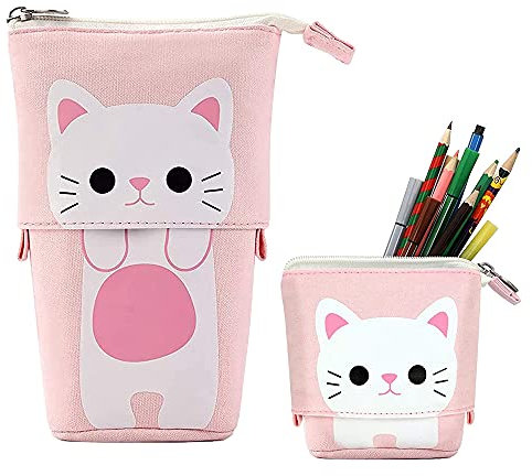 HIQE-FL Federmäppchen Reißverschluss, Mädchen Teenager Student, Ständer Bleistifthalter, Teleskopisch Mäppchen