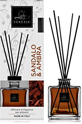 LADY VENEZIA - CUBO 100 - Diffusore di Fragranza - Sandalo & Ambra 100 ml, Made in Italy