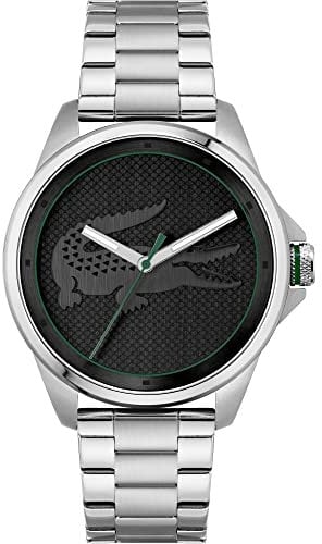 Lacoste Analog Quarzuhr für Herren Kollektion LE Croc mit Silbernes Edelstahlarmband - 2011131